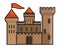 Isolated castle with pennants design vector illustration