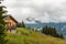 An isolated chalet in the Alps