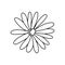 Isolated chamomile flower in doodle style.