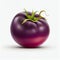 Isolated Cherokee Purple Tomato on a white background.