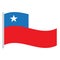 Isolated Chilean flag