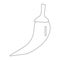 Isolated chili pepper on the white background. Icon for web design. Vegetarian healthy food. Thin line web icon.