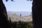 Isolated chimney on the roof - Landscape View between trees