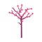 Isolated chinese flowers tree vector design