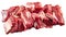 Isolated chopped fresh raw beef ribs meat part