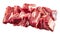 Isolated chopped fresh raw beef ribs meat part