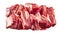 Isolated chopped fresh raw beef ribs meat part