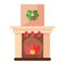 Isolated christmas ornate fireplace