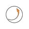 Isolated circular orange arrow. Vector illustration on white background. Useful for banner design, business concept or web ad