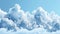 Isolated cirrus cumulus cloud on transparent background with white cloud border. Realistic element, weather banner
