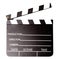 Isolated clapperboard, closeup shot