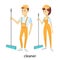 Isolated cleaners couple.