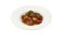 Isolated and clipping path of Italian meatballs in a spicy tomato sauce.