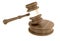 Isolated close up on wooden judge gavel