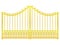 Isolated closed golden gate fence on white vector