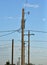 Isolated closeup of electric transformer on pole to signify the aging power grid