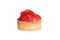 Isolated closeup glazed strawberry tart