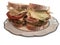 Isolated closeup of sliced sandwich