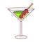 Isolated cocktail icon with cherries on a stick