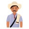 Isolated coffee farmer male image Vector