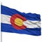 Isolated Colorado Flag on Flagpole, USA state