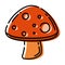 Isolated colored autumn mushroom sketch icon Vector