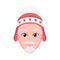 Isolated colored avatar of a man with a christmas related hat