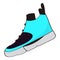 Isolated colored basketball shoe