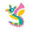 Isolated colored bird alebrije icon Vector