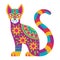 Isolated colored cat alebrije mexican traditional cartoon Vector