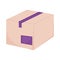 Isolated colored delivery box sketch icon Vector
