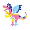 Isolated colored dragon alebrije icon Vector