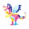 Isolated colored dragon alebrije icon Vector
