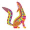 Isolated colored fox alebrije mexican traditional cartoon Vector