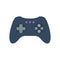 Isolated colored gamepad, game controller, joystick, console on white background. Flat design icon.