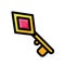 Isolated colored golden key videogame icon Flat design Vector