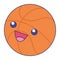 Isolated colored happy basketball character Vector