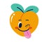 Isolated colored happy peach emote Vector