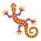 Isolated colored lizard alebrije mexican traditional cartoon Vector
