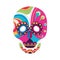 Isolated colored mexican skull sketch icon Vector