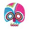 Isolated colored mexican skull sketch icon Vector