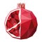 Isolated colored pomegranate fruit Low poly style Vector
