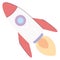 Isolated colored rocket spaceship sketch icon Vector