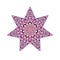 Isolated colorful abstract floral mosaic ornament star shape