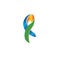 Isolated colorful ribbon logo. Scarf icon. Accessory emblem. Against cancer logotype. Stop disease symbol. International