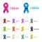 Isolated colorful ribbon logo set on the white background. Against cancer logotype. Stop prostate disease symbol