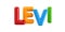 Isolated colorfull 3d Kid Name balloon font Levi