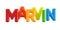 Isolated colorfull 3d Kid Name balloon font Marvin