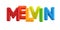 Isolated colorfull 3d Kid Name balloon font Melvin