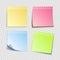 Isolated colorfull sticky notes, vector illustration